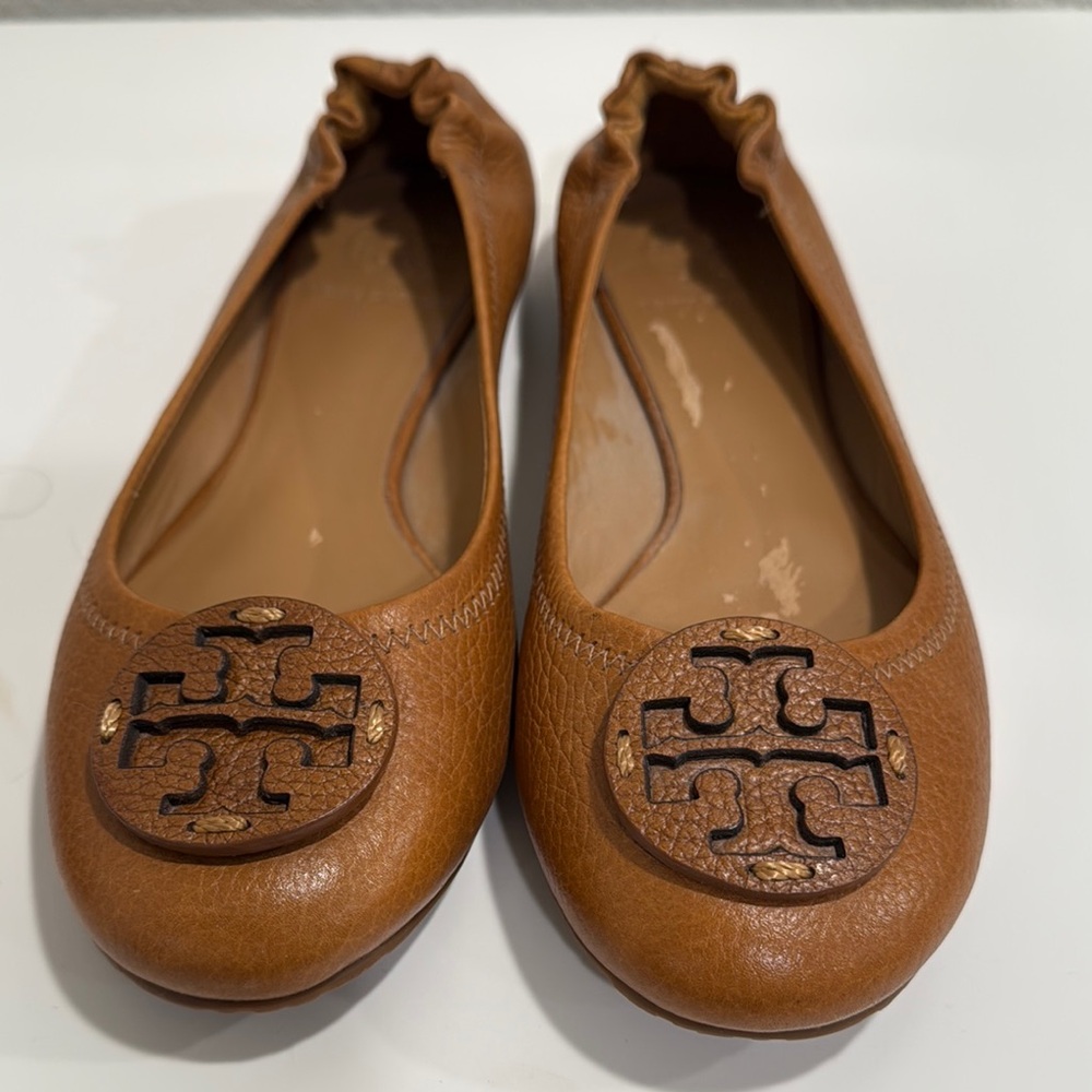 Tory Burch Brown Leather Ballet Flats